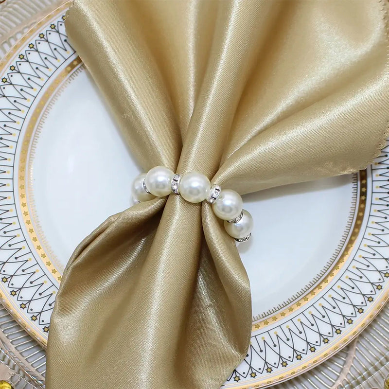 Anéis de Guardanapo Pérola para Mesa Posta