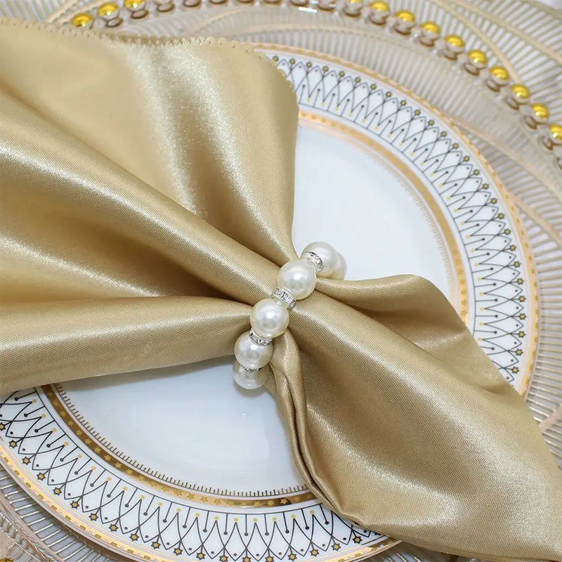 Anéis de Guardanapo Pérola para Mesa Posta