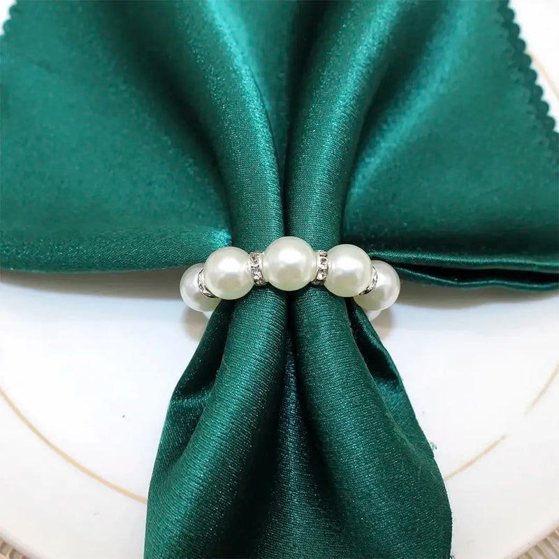 Anéis de Guardanapo Pérola para Mesa Posta