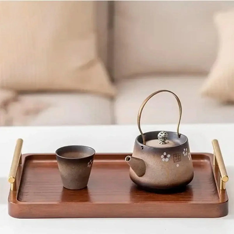 Bandeja Decorativa de Madeira com Alças