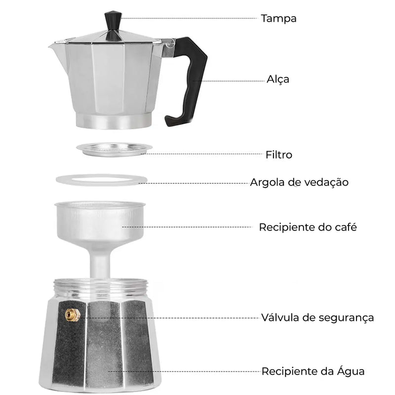Cafeteira Italiana 6 Xícaras