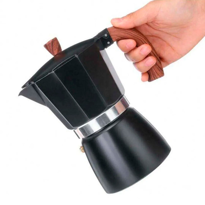 Cafeteira Italiana Moka Alça de Madeira