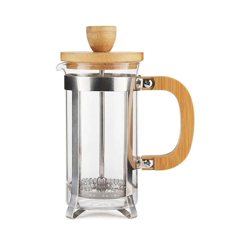 Cafeteira Prensa Francesa com Tampa e Alça de Bambu