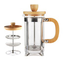 Cafeteira Prensa Francesa com Tampa e Alça de Bambu