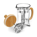 Cafeteira Prensa Francesa com Tampa e Alça de Bambu