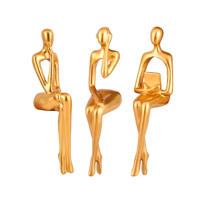 Esculturas Modernas em Resina Tríade Abstrata