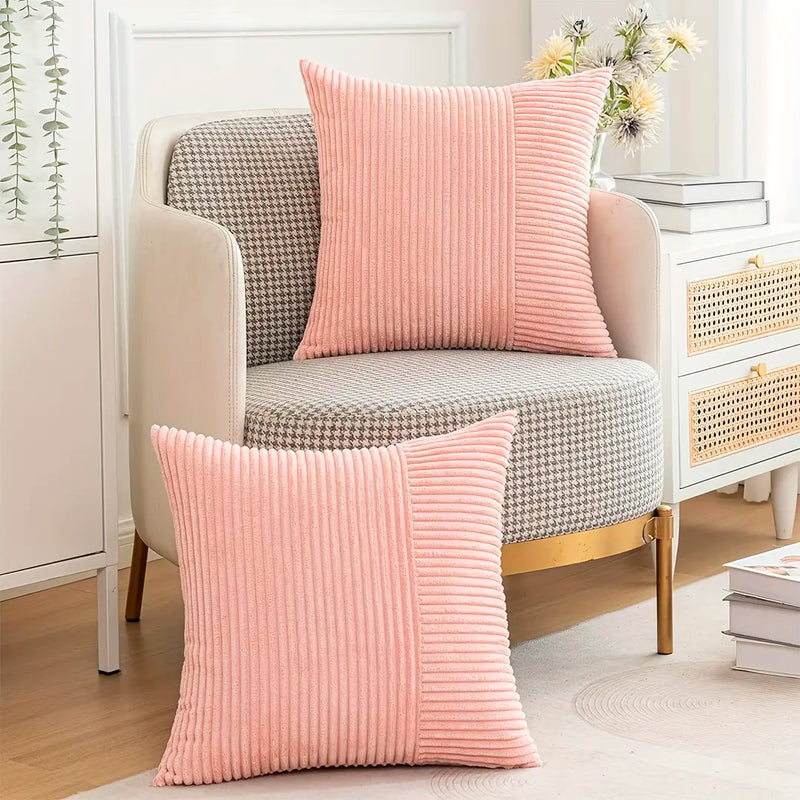 Capa de Almofada Veludo Listrado