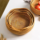 Cesta de Palha de Vime Feita à Mão