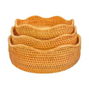 Cesta de Palha de Vime Feita à Mão