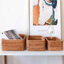 Cesto de Palha Rattan Feito à Mão