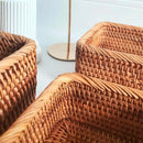 Cesto de Palha Rattan Feito à Mão