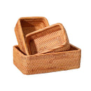 Cesto de Palha Rattan Feito à Mão