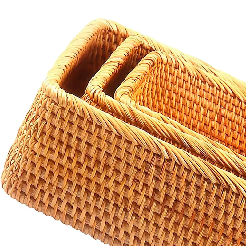 Cesto de Palha Rattan Feito à Mão