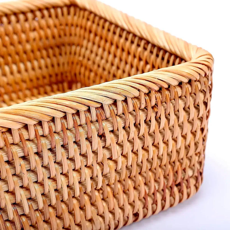 Cesto de Palha Rattan Feito à Mão
