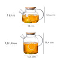 Chaleira de Vidro com Tampa de Bambu