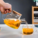 Chaleira de Vidro com Tampa de Bambu