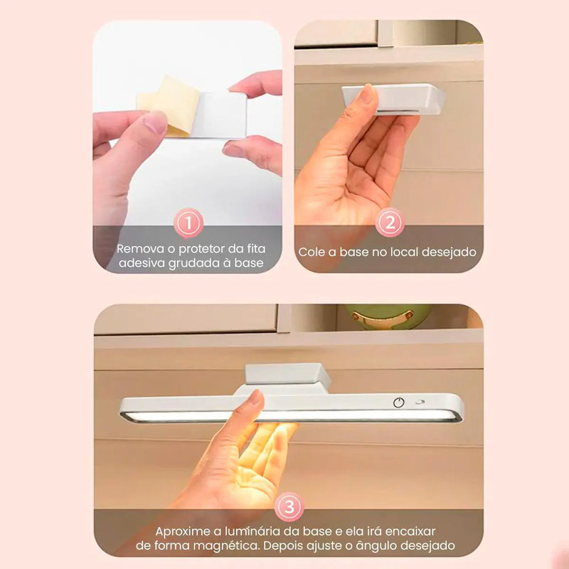 Luminária Magnética de Led com Controle Remoto
