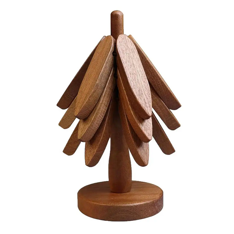 Descanso de Panela de Madeira com Suporte