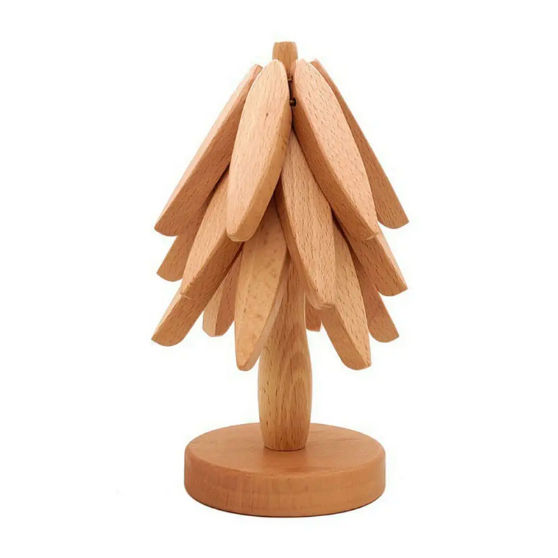 Descanso de Panela de Madeira com Suporte