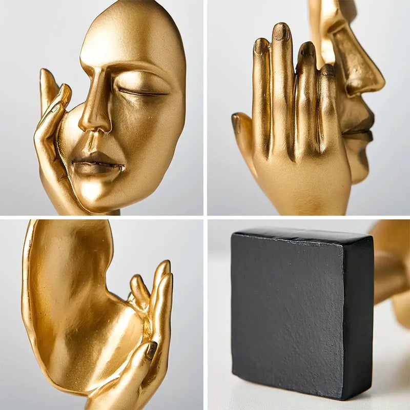 Escultura Decorativa em Resina Rosto Feminino