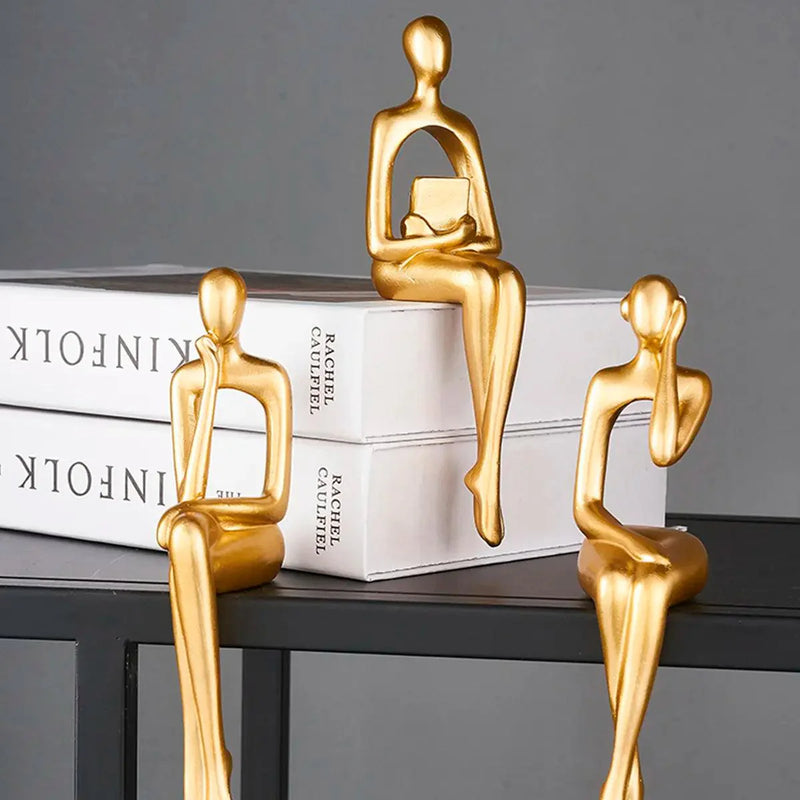 Esculturas Modernas em Resina Tríade Abstrata