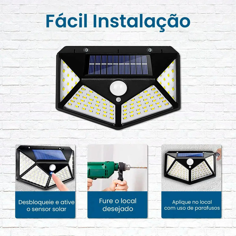 Luminária LED Solar para Áreas Externas