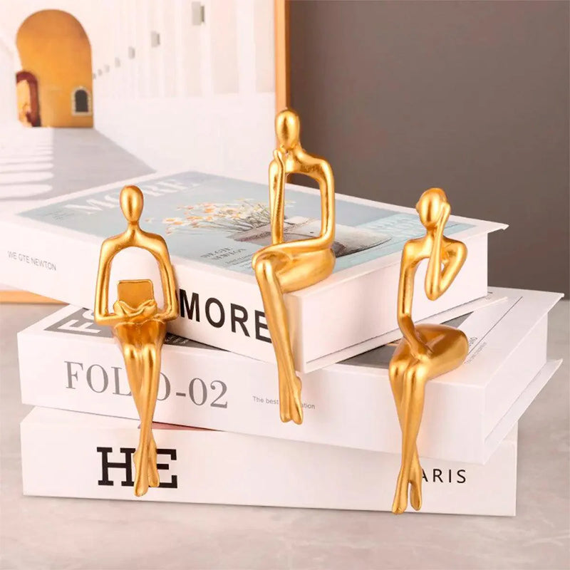 Esculturas Modernas em Resina Tríade Abstrata