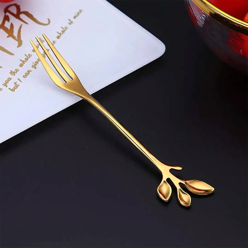 Garfo de Sobremesa em Aço Inox Decorado