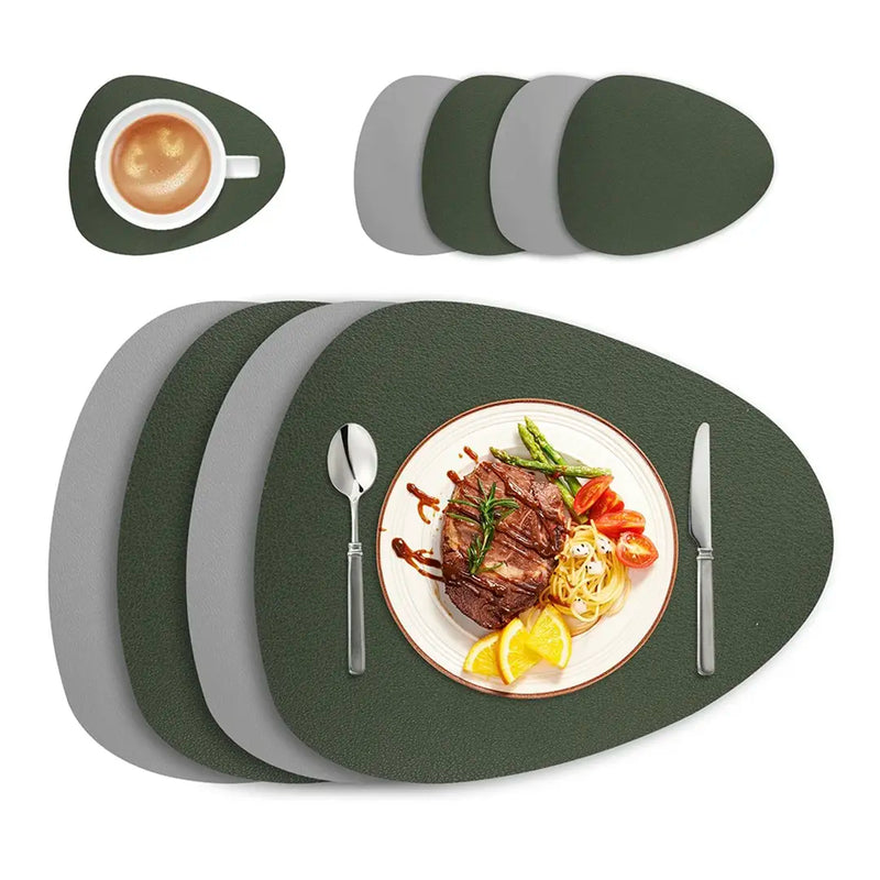 Jogo Americano Dupla Face com Porta Copos - 4 lugares