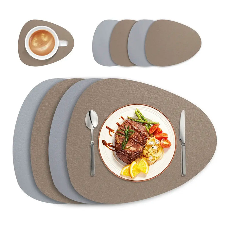 Jogo Americano Dupla Face com Porta Copos - 4 lugares