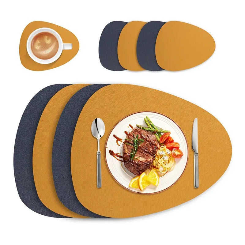 Jogo Americano Dupla Face com Porta Copos - 4 lugares