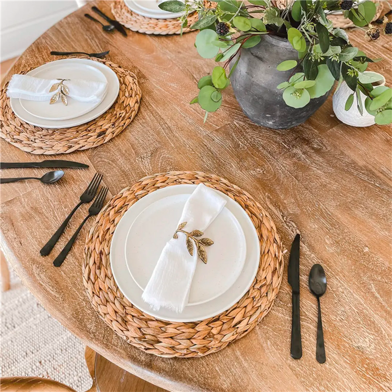 Jogo Americano Redondo de Rattan Natural