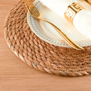 Jogo Americano Redondo de Rattan Natural