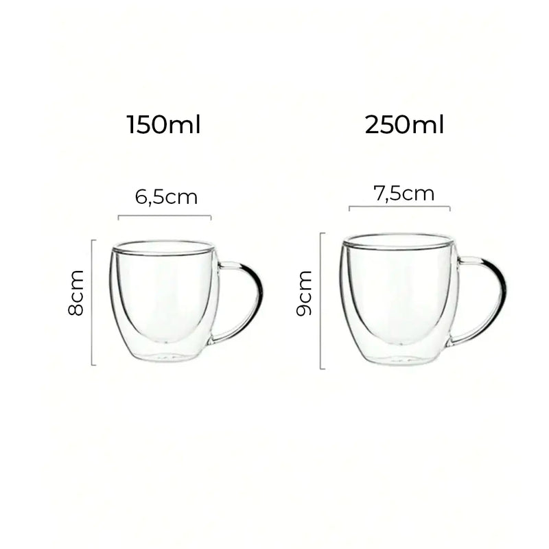 Jogo de Xícaras para Café Parede Dupla