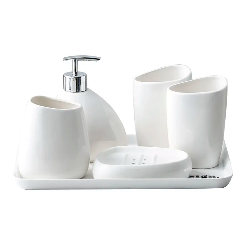 Kit Banheiro Lavabo em Cerâmica Elegance