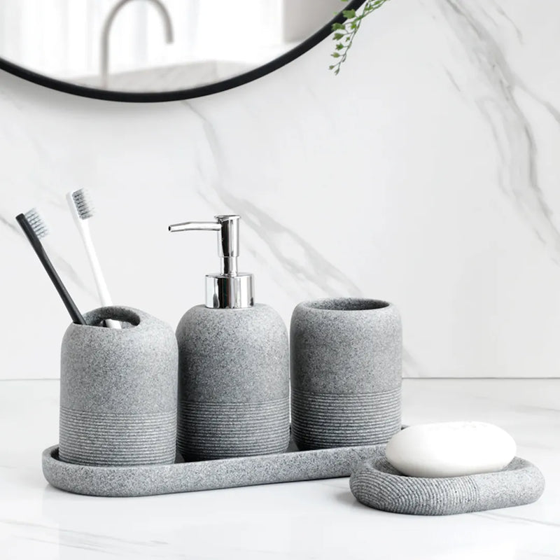 Kit Banheiro Lavabo em Resina Essência