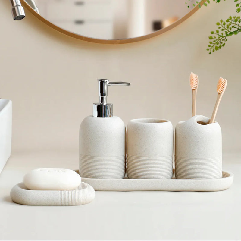 Kit Banheiro Lavabo em Resina Essência