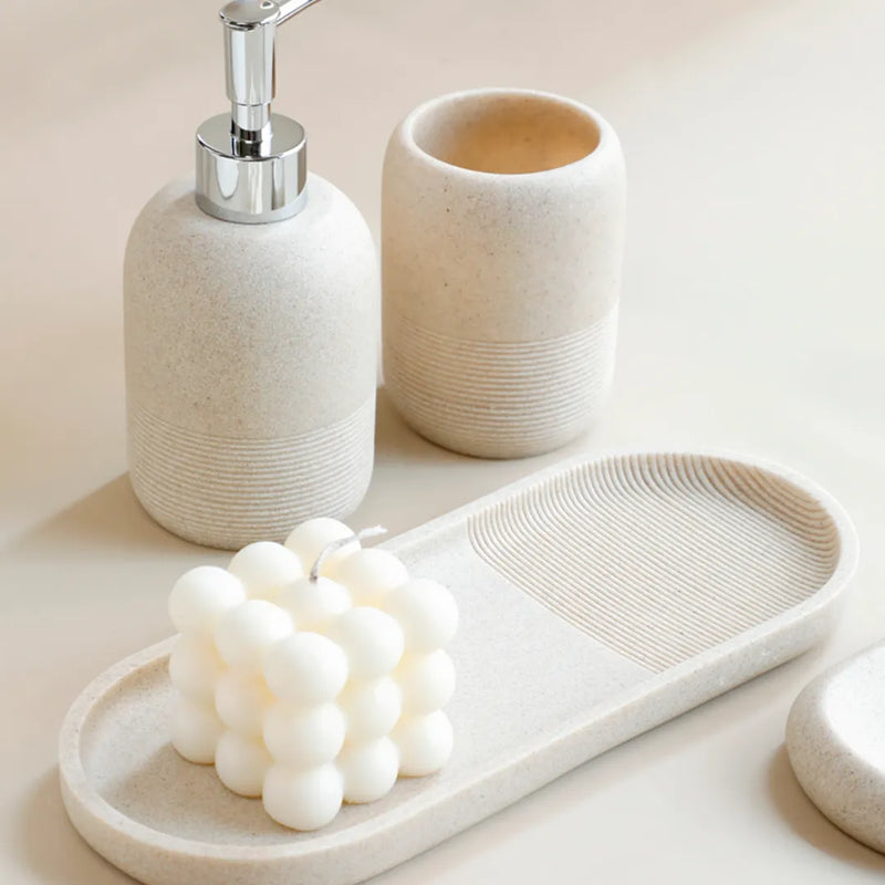 Kit Banheiro Lavabo em Resina Essência