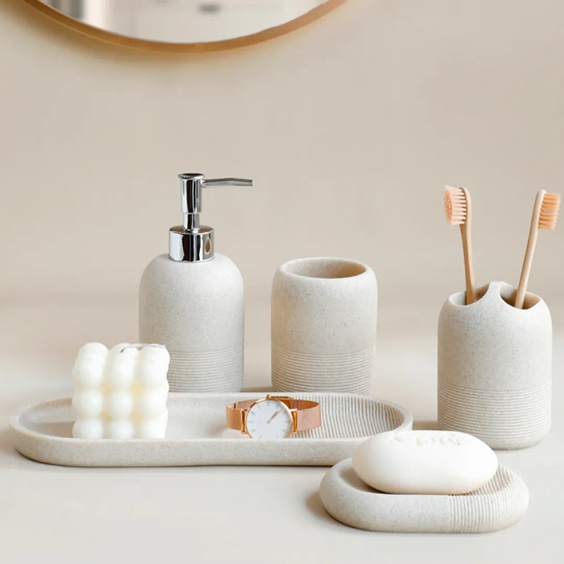 Kit Banheiro Lavabo em Resina Essência