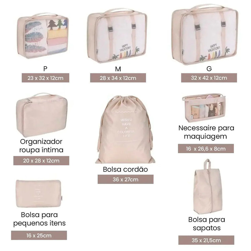 Kit Organizador de Mala Viagem Fácil