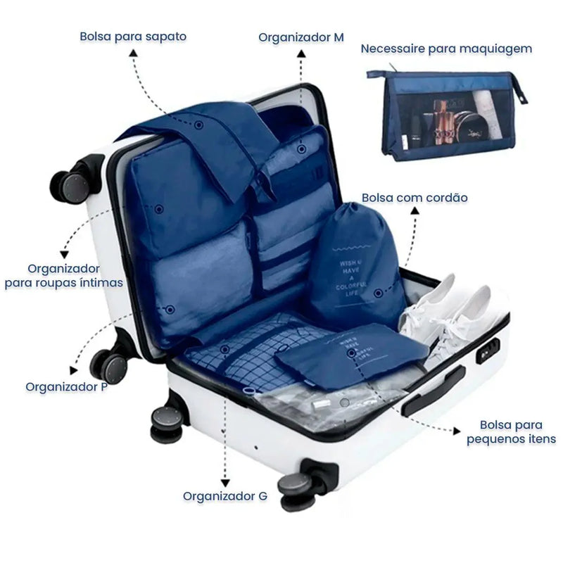 Kit Organizador de Mala Viagem Fácil