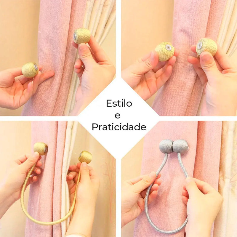 Kit Prendedores de Cortina Magnéticos