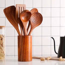 Kit Utensílios de Cozinha 5 peças de Madeira