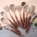Kit Utensílios de Cozinha de Silicone Rose Gold 6 ou 10 Peças