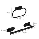 Kit de Acessórios para Banheiro Inox 4 peças Sem Furos