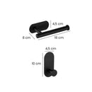 Kit de Acessórios para Banheiro Inox 4 peças Sem Furos