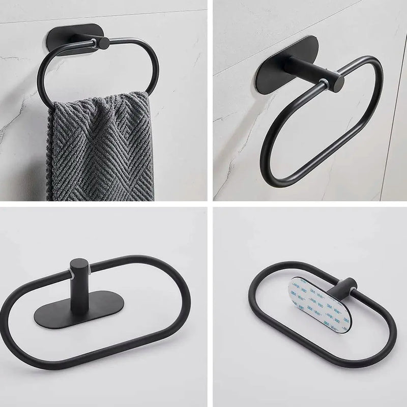 Kit de Acessórios para Banheiro Inox 4 peças Sem Furos