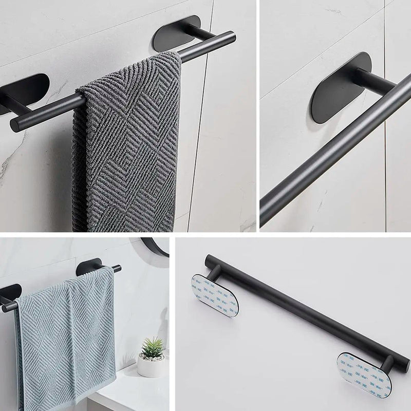 Kit de Acessórios para Banheiro Inox 4 peças Sem Furos