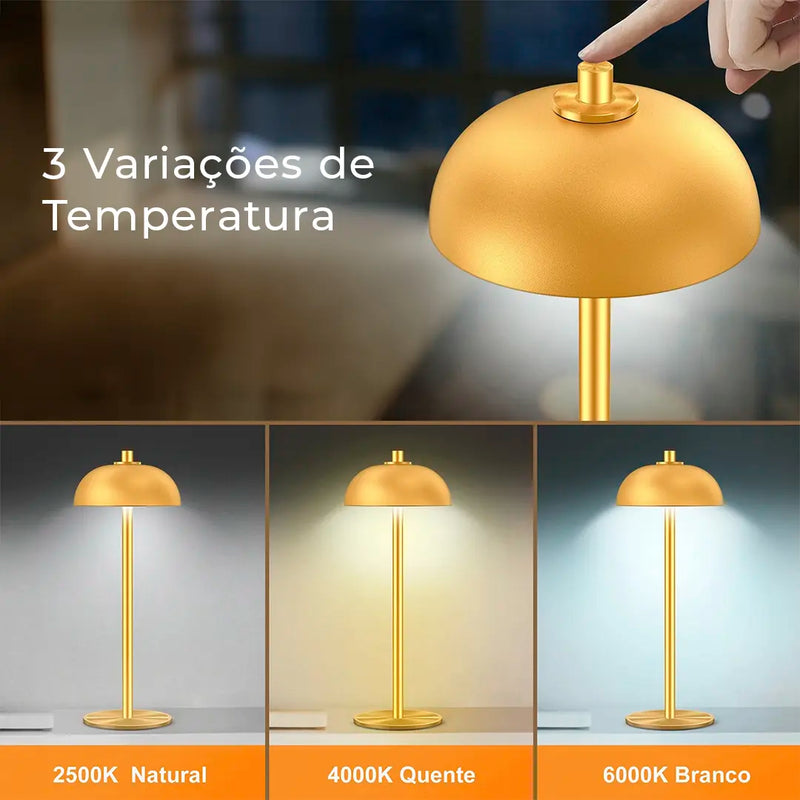 Luminária Abajur de Mesa Cogumelo Domus