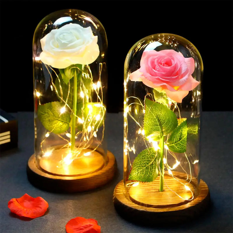 Luminária Rosa Encantada A Bela e a Fera